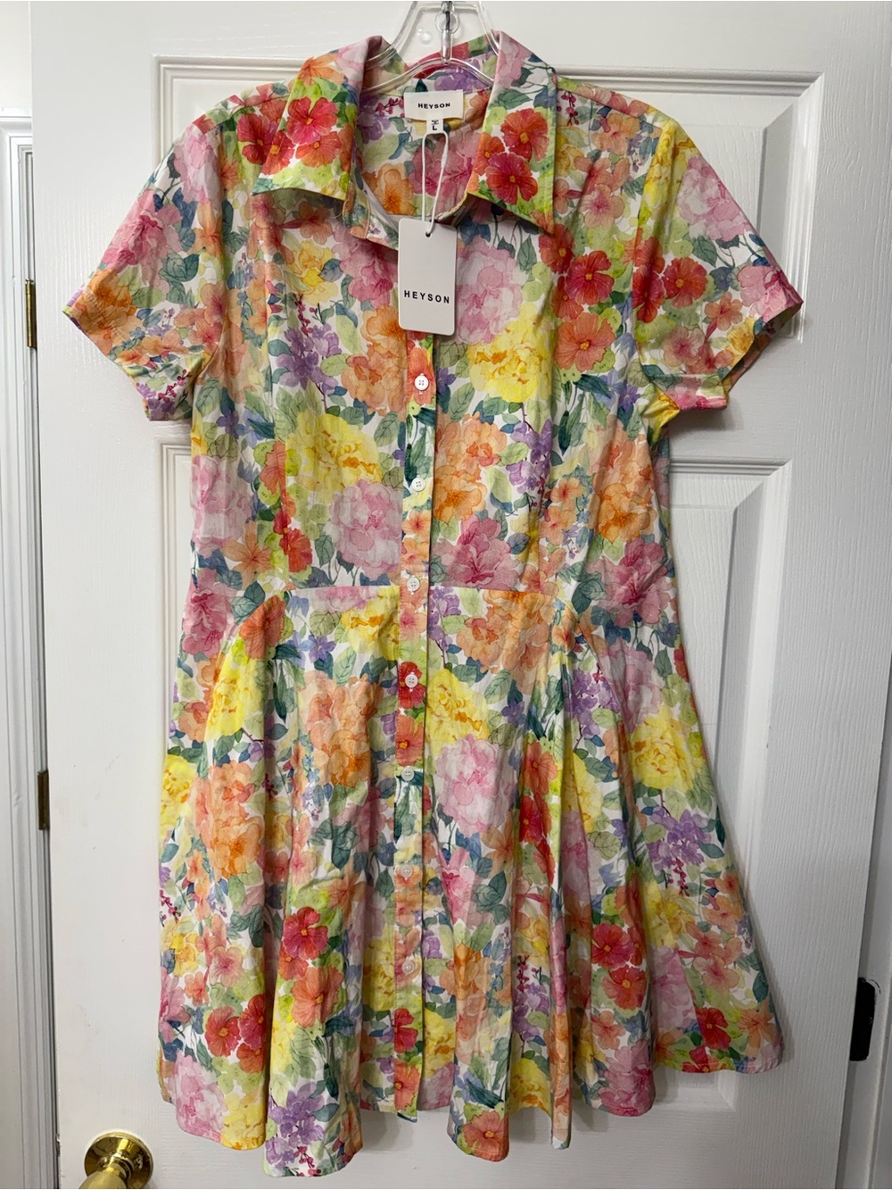 Heyson Multicolor Floral Button-Front Casual Dress
